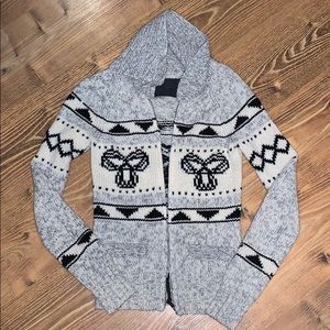 TNA 100% lambs wool zip-up sweater